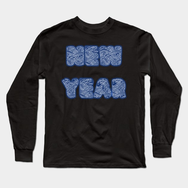 New Year at The Beach Long Sleeve T-Shirt by yayor